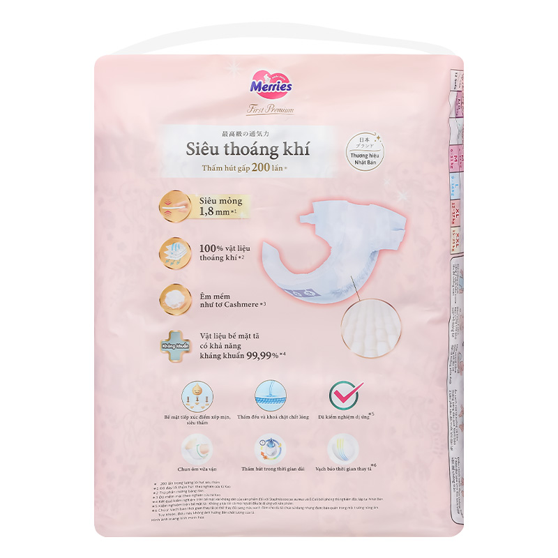Tã dán Merries First Premium size M 48 miếng (6 - 11 kg) 16