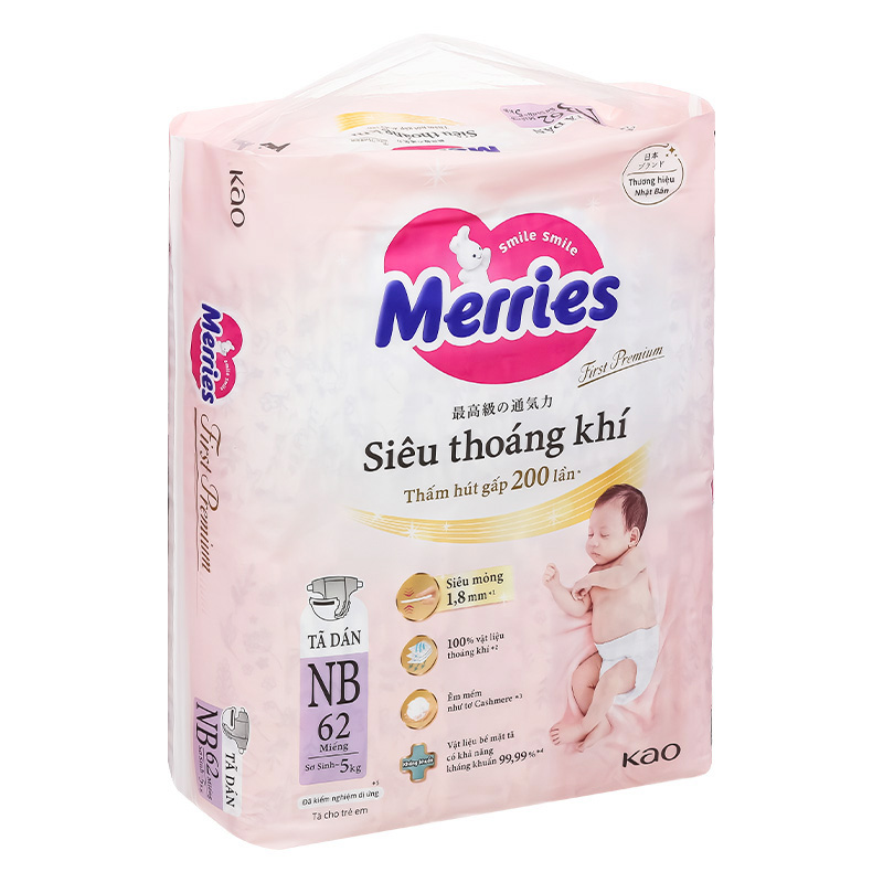 Tã dán Merries First Premium size M 48 miếng (6 - 11 kg) 17