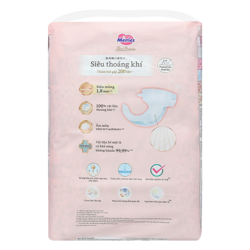 Tã dán Merries First Premium size M 48 miếng (6 - 11 kg) 30
