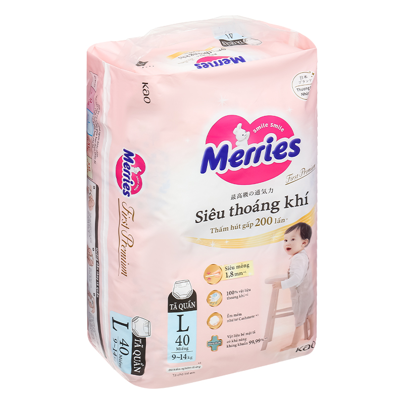 Tã quần Merries First Premium size L 40 miếng (9 - 14 kg) 3