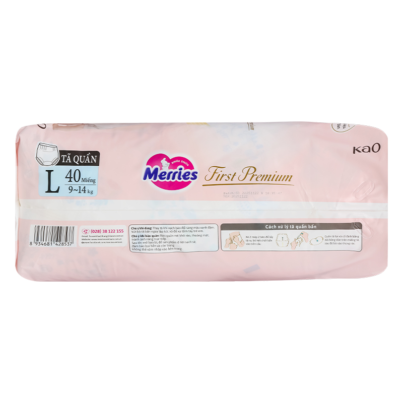 Tã quần Merries First Premium size L 40 miếng (9 - 14 kg) 4