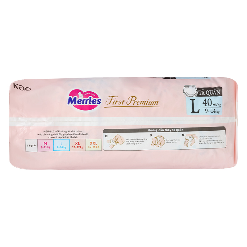 Tã quần Merries First Premium size L 40 miếng (9 - 14 kg) 5