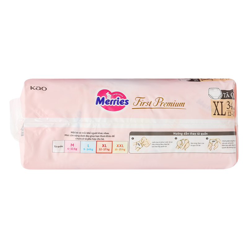 Tã quần Merries First Premium size L 40 miếng (9 - 14 kg) 25