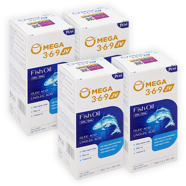 Combo 4 hộp Omega 3-6-9 JV lọ 60 viên