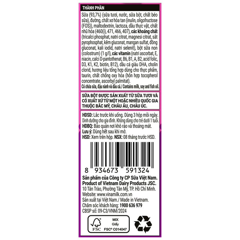 Lốc 4 hộp sữa non pha sẵn Dielac Grow 110 ml (từ 1 tuổi) - Giao bao bì ngẫu nhiên 21