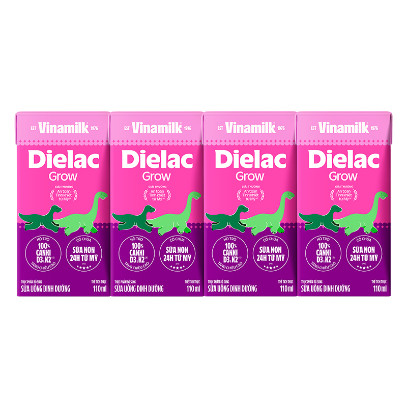 Lốc 4 hộp sữa non pha sẵn Dielac Grow 110 ml (từ 1 tuổi) - Giao bao bì ngẫu nhiên 14