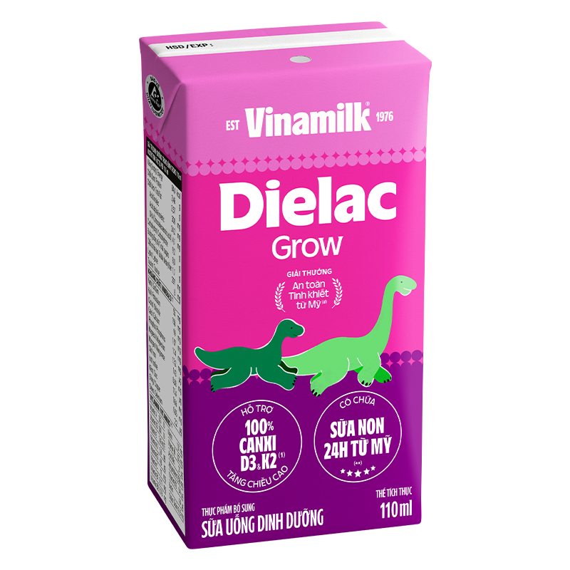 Lốc 4 hộp sữa non pha sẵn Dielac Grow 110 ml (từ 1 tuổi) - Giao bao bì ngẫu nhiên 15