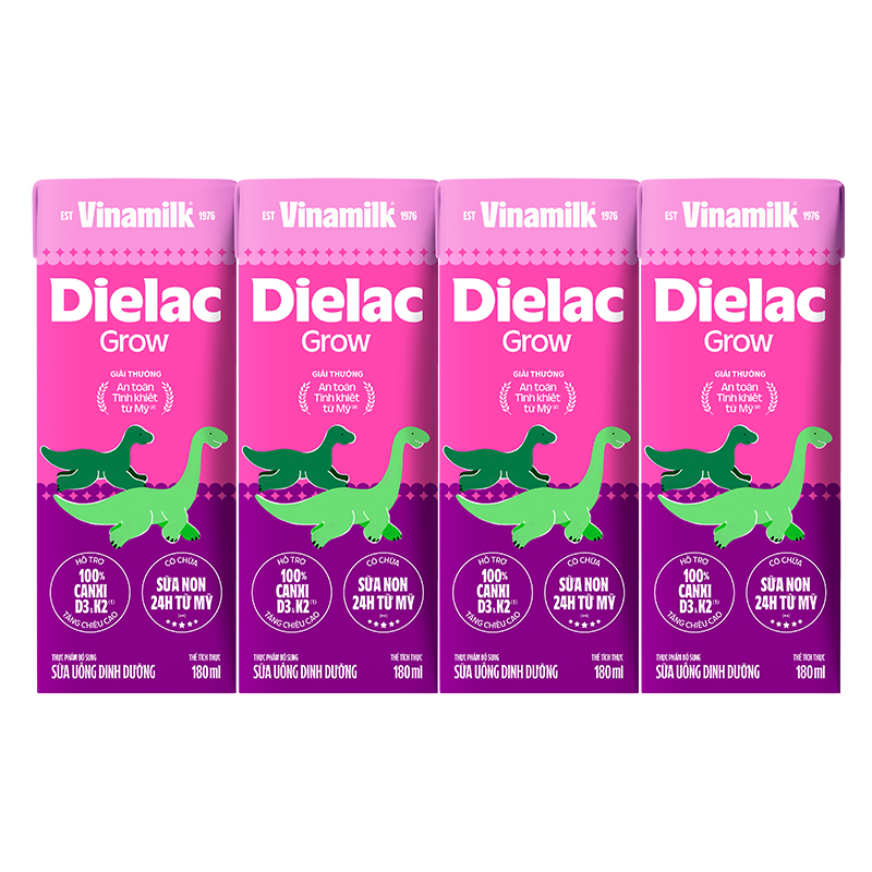 Lốc 4 hộp sữa non pha sẵn Dielac Grow 180 ml (từ 1 tuổi) - Giao bao bì ngẫu nhiên 15