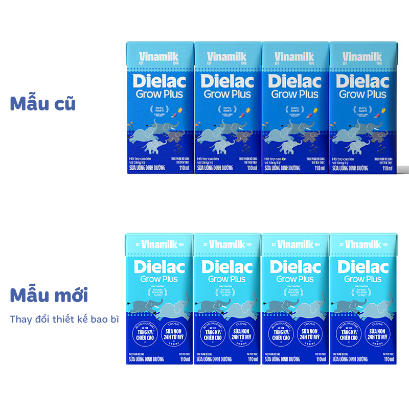 Combo 2 thùng 48 hộp sữa non pha sẵn Dielac Grow Plus 110 ml (từ 1 tuổi) - Giao bao bì ngẫu nhiên 15