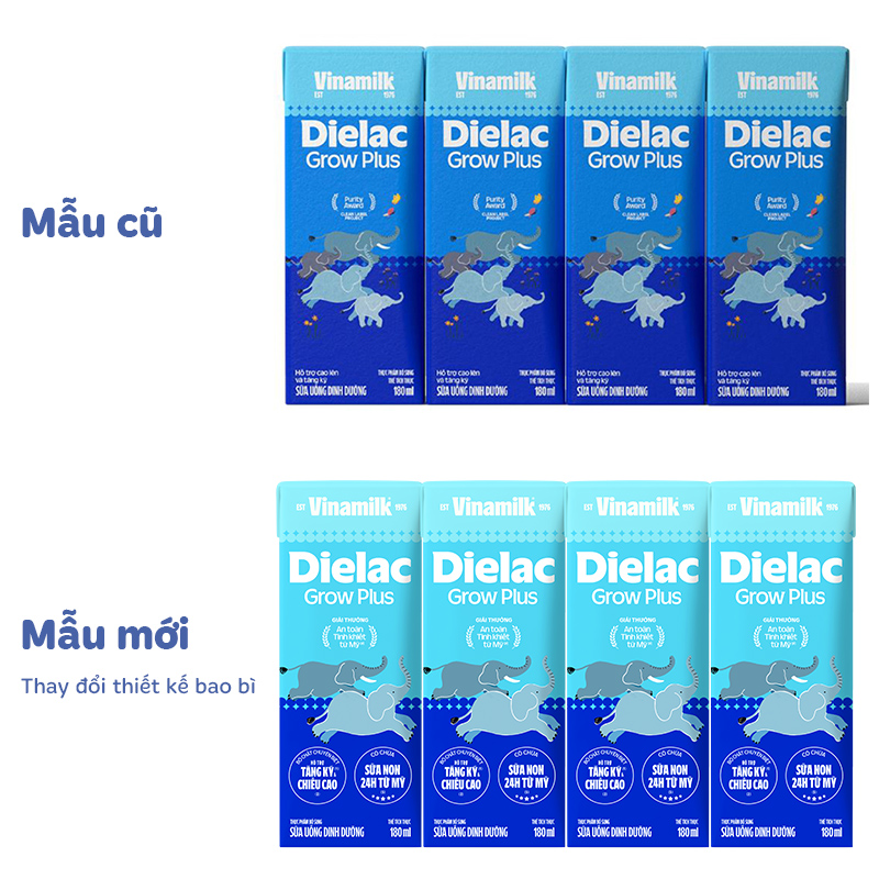 Lốc 4 hộp sữa non pha sẵn Dielac Grow Plus 180 ml (từ 1 tuổi) - Giao bao bì ngẫu nhiên 13