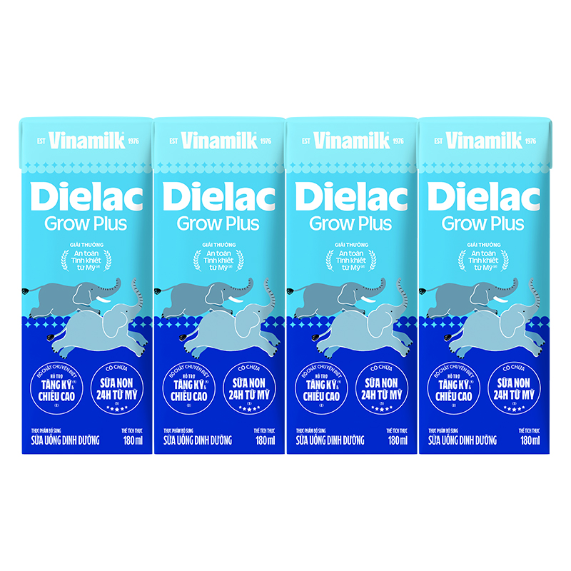 Lốc 4 hộp sữa non pha sẵn Dielac Grow Plus 180 ml (từ 1 tuổi) - Giao bao bì ngẫu nhiên 16