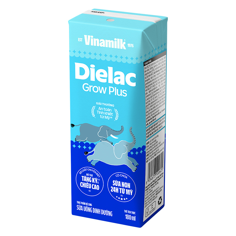 Lốc 4 hộp sữa non pha sẵn Dielac Grow Plus 180 ml (từ 1 tuổi) - Giao bao bì ngẫu nhiên 18