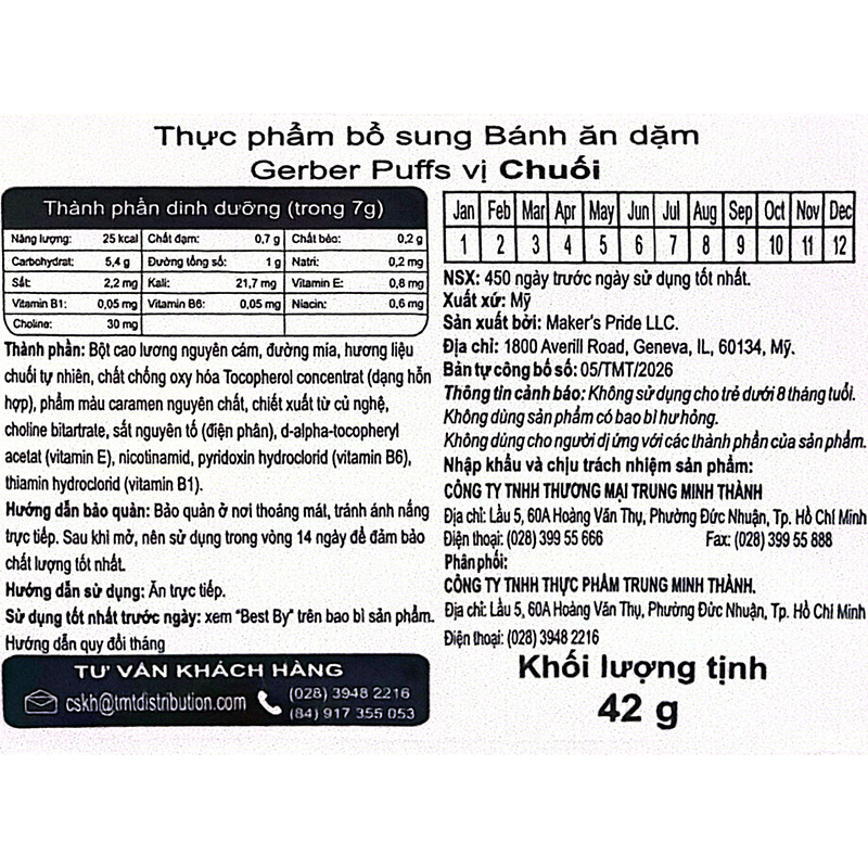 Bánh ăn dặm Gerber Puffs vị dâu, táo lon 42g (từ 8 tháng) - Giao bao bì ngẫu nhiên 16