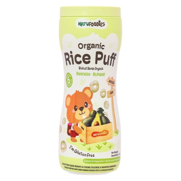 Bánh gạo ăn dặm NATUFOODIES PUFF vị bơ hộp 42g (từ 6 tháng) - AVAKids.com