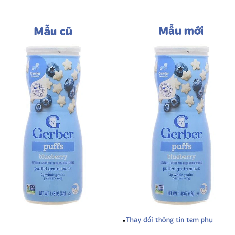 Bánh ăn dặm Gerber Puffs vị dâu, táo lon 42g (từ 8 tháng) - Giao bao bì ngẫu nhiên 18