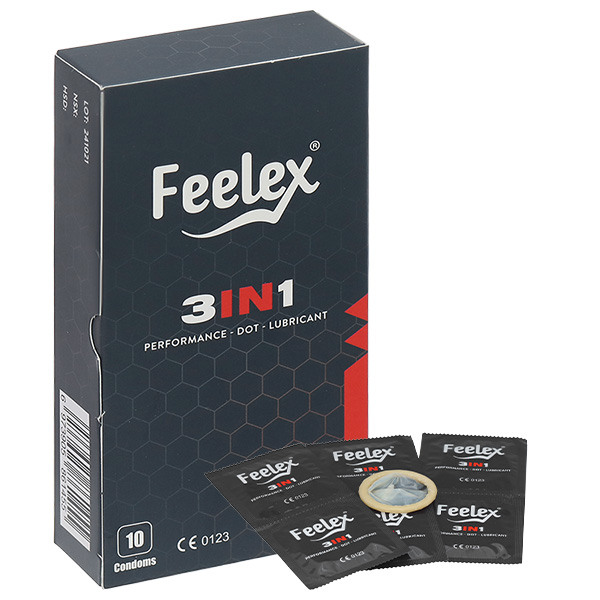 Bao cao su Feelex 3 in 1 gân nổi, có gai