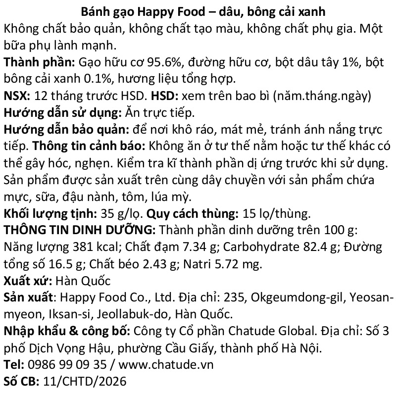 Bánh gạo bi tan ăn dặm Happy Food Organic vị chuối và khoai lang tím lon 40g (từ 7 tháng) 15