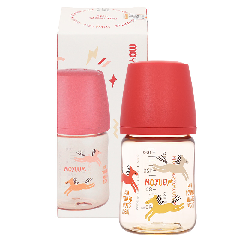 Bình sữa nhựa PPSU Moyuum cổ rộng All In One Bottle 170 ml - Ngựa đỏ (0 - 3 tháng) 9