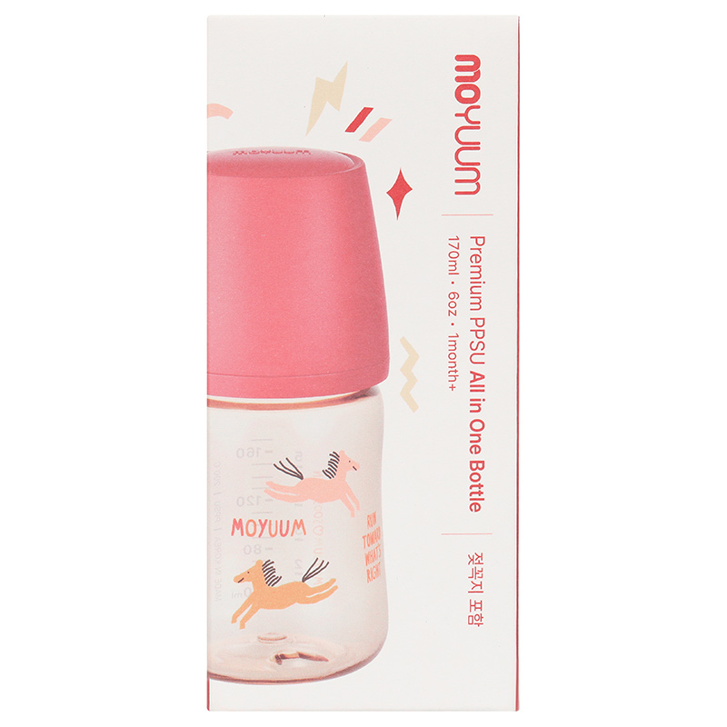 Bình sữa nhựa PPSU Moyuum cổ rộng All In One Bottle 170 ml - Ngựa đỏ (0 - 3 tháng) 10