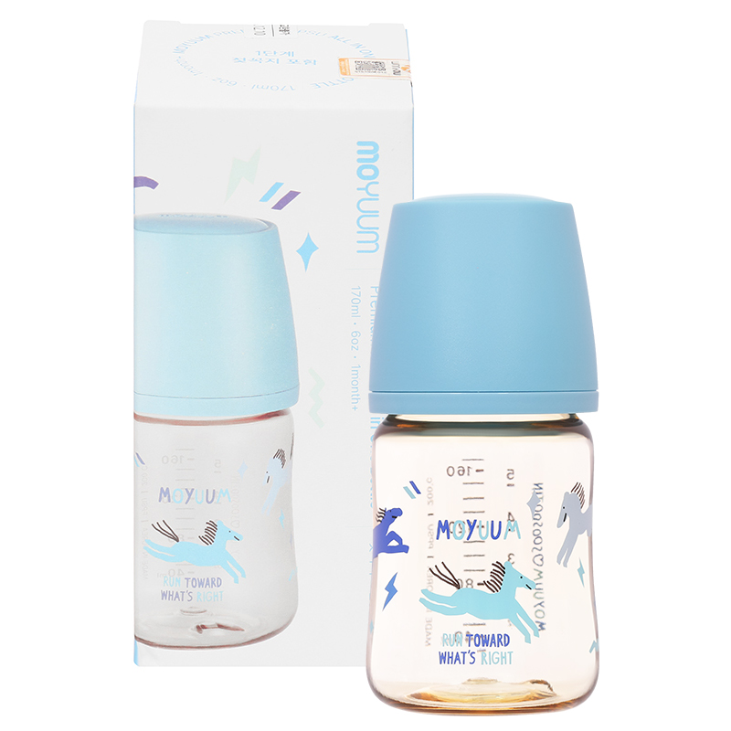 Bình sữa nhựa PPSU Moyuum cổ rộng All In One Bottle 170 ml - Ngựa xanh (0 - 3 tháng) 9
