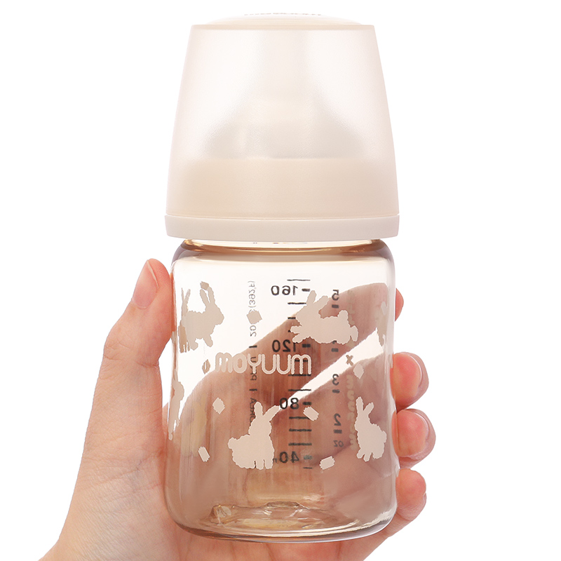 Bình sữa nhựa PPSU Moyuum cổ rộng All In One Bottle 170 ml - Thỏ hồng (0 - 3 tháng) 8