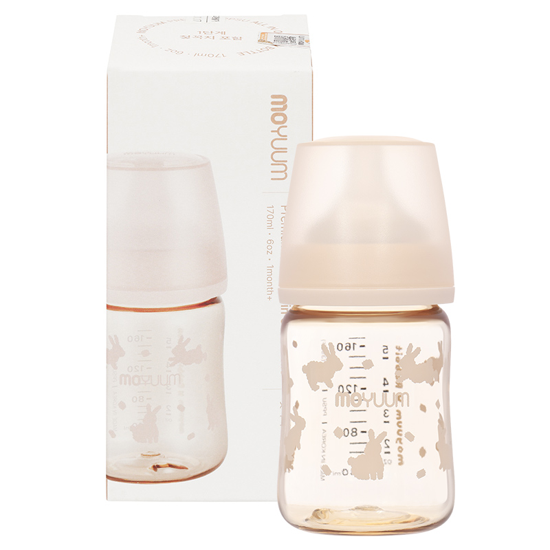 Bình sữa nhựa PPSU Moyuum cổ rộng All In One Bottle 170 ml - Thỏ hồng (0 - 3 tháng) 9