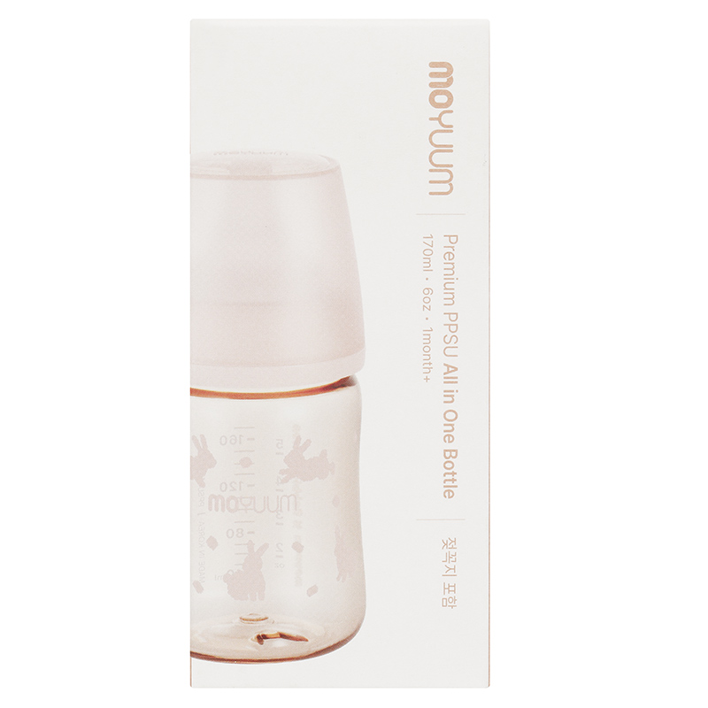 Bình sữa nhựa PPSU Moyuum cổ rộng All In One Bottle 170 ml - Thỏ hồng (0 - 3 tháng) 10