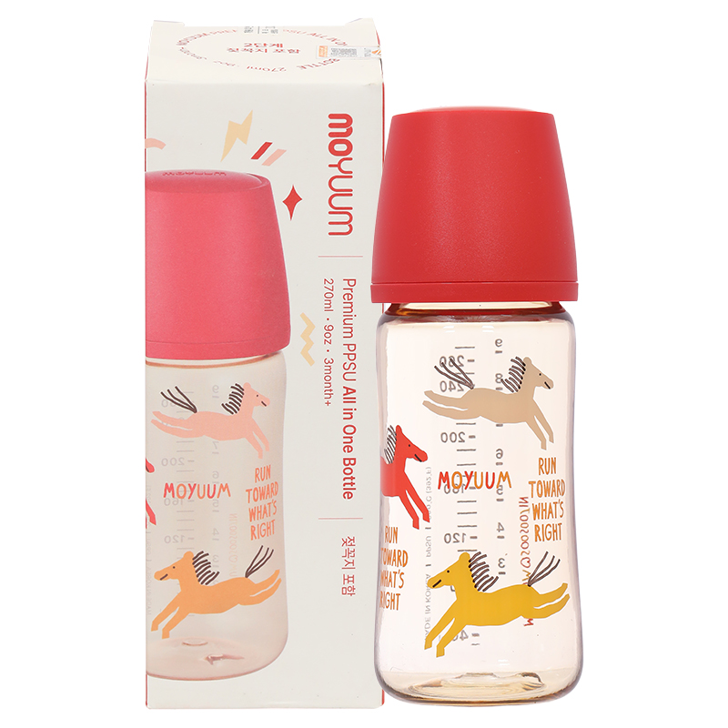 Bình sữa nhựa PPSU Moyuum cổ rộng All In One Bottle 170 ml - Ngựa đỏ (0 - 3 tháng) 23