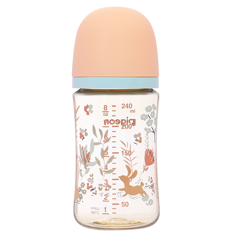 Bình sữa nhựa PPSU Pigeon Softouch Baby-Friendly World cổ rộng 240 ml - Thỏ hồng (từ 3 tháng) 2
