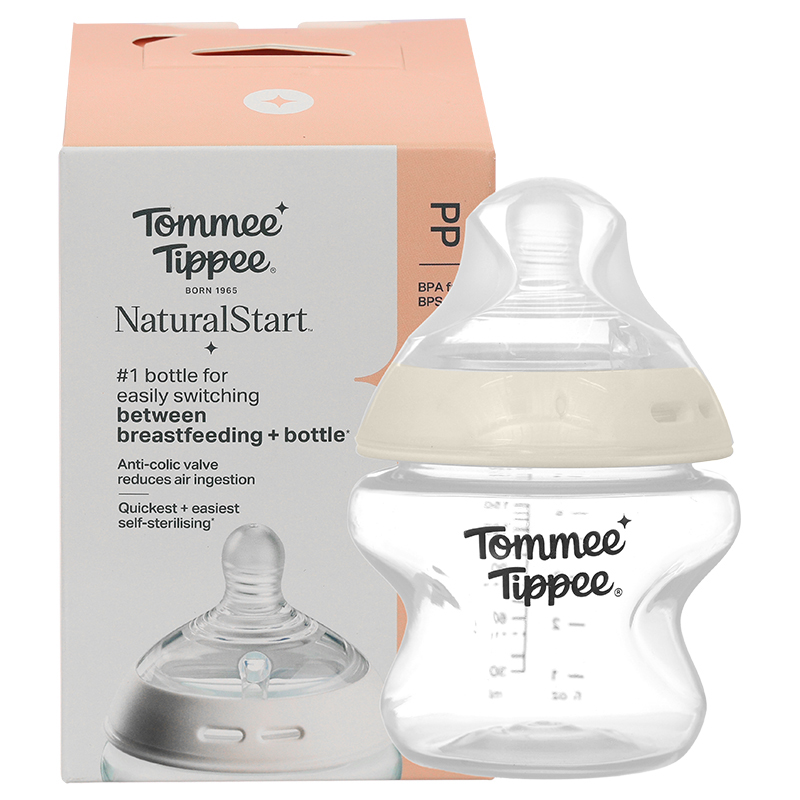 Bình sữa nhựa PP Tommee Tippee Natural Start cổ rộng 150 ml (0 - 3 tháng) - Mẫu mới 9