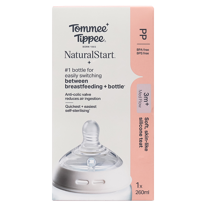 Bình sữa nhựa PP Tommee Tippee Natural Start cổ rộng 150 ml (0 - 3 tháng) - Mẫu mới 25