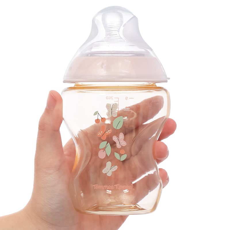 Bình sữa nhựa PPSU Tommee Tippee Natural Start cổ rộng 260 ml (3 - 6 tháng) - Họa tiết hồng 8