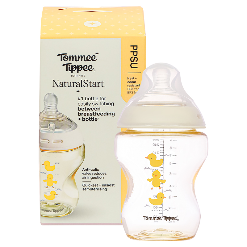 Bình sữa nhựa PPSU Tommee Tippee Natural Start cổ rộng 260 ml (3 - 6 tháng) - Họa tiết hồng 36