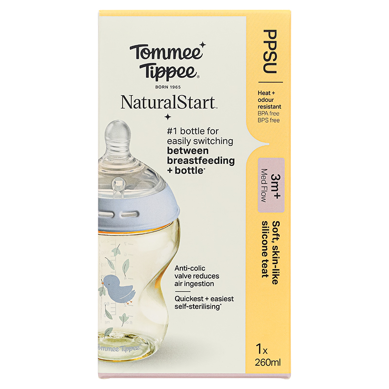 Bình sữa nhựa PPSU Tommee Tippee Natural Start cổ rộng 260 ml (3 - 6 tháng) - Họa tiết hồng 51