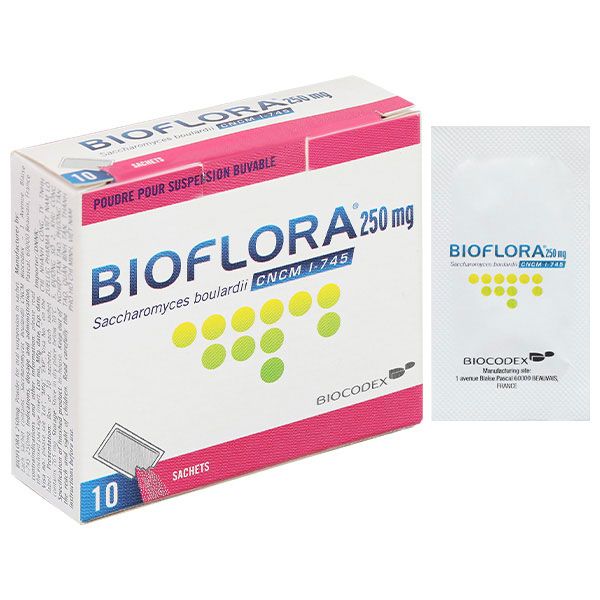 Bột pha hỗn dịch uống Men Bioflora 250mg Biocodex điều trị tiêu chảy, viêm đại tràng