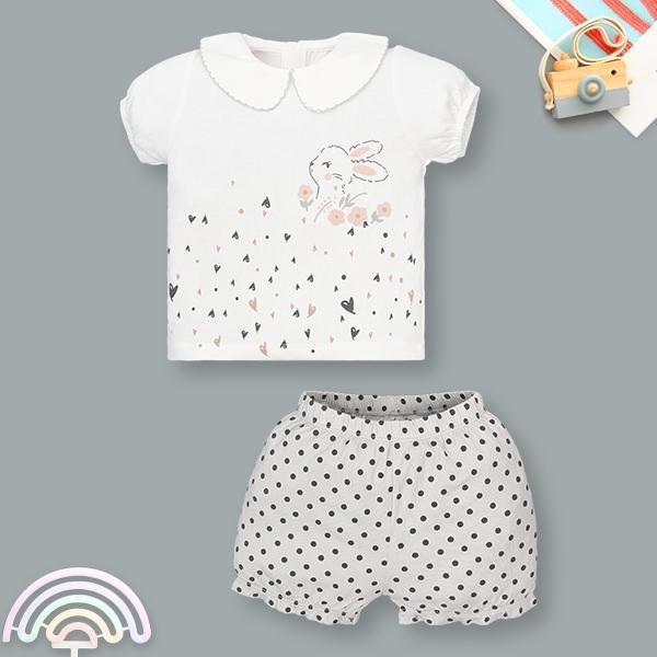 Bộ bé gái Ualarogo petit xám