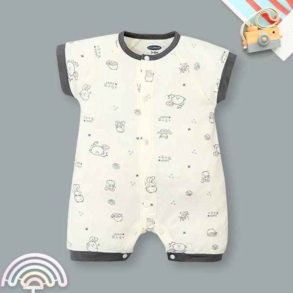 Bodysuit unisex Ualarogo bamboo viền xám