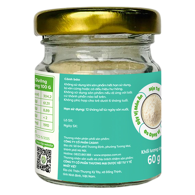 Bột nêm Anpaso măng tây hũ 60g - Giao bao bì ngẫu nhiên 10