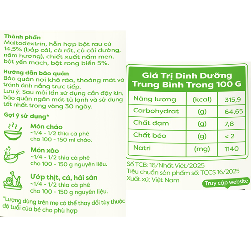 Bột nêm Anpaso măng tây hũ 60g - Giao bao bì ngẫu nhiên 20
