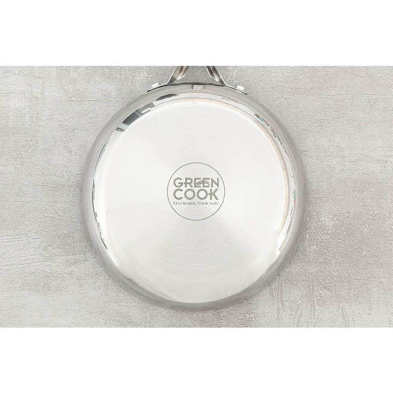 Chảo inox nguyên khối đáy từ 20 cm Green Cook GCP2518-20IH 7