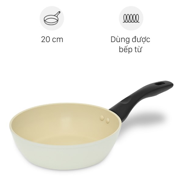 Chảo vân đá Green Cook 20cm đáy từ, chống dính tốt - AVAKids.com