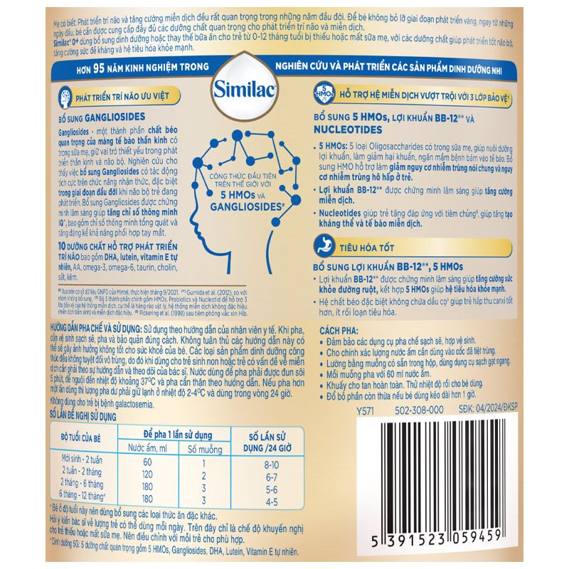 Combo 2 hộp sữa bột Similac 5G 0+ 380g (0 - 12 tháng) 5