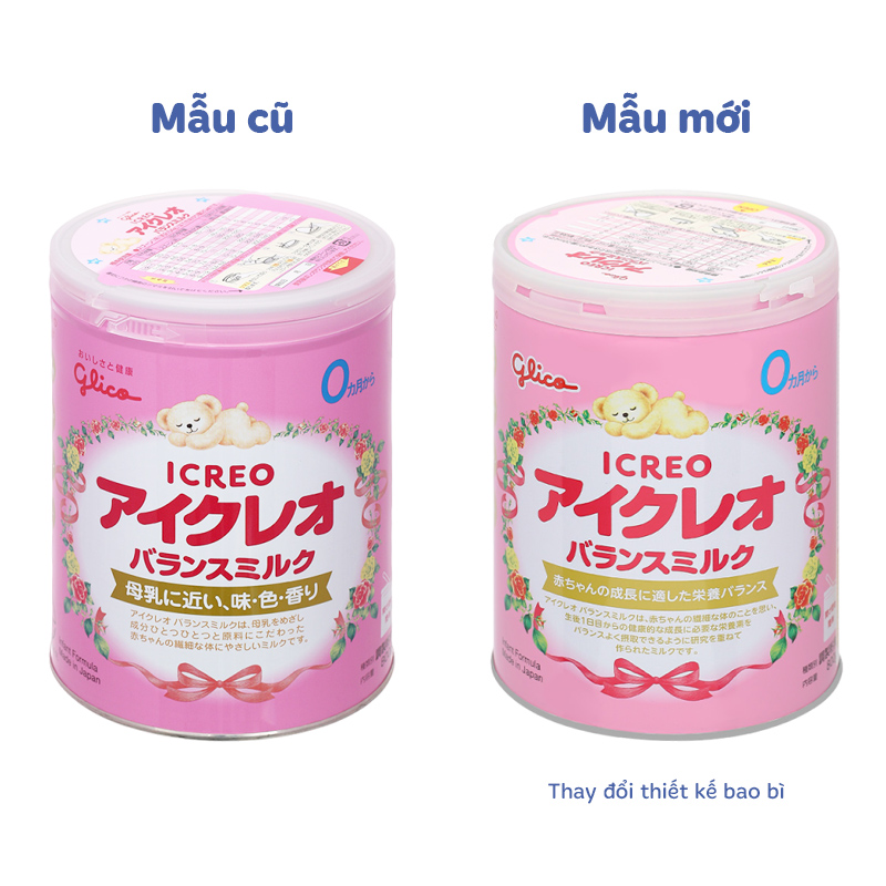 Combo 2 hộp sữa bột Glico Icreo số 0 800g (0 - 12 tháng) 24