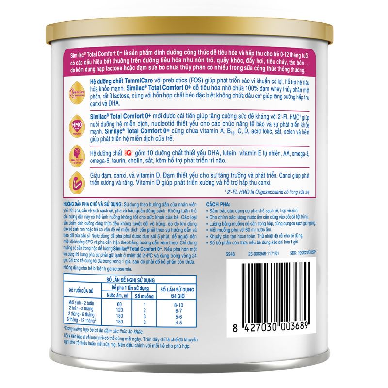 Sữa bột Similac Total Comfort 0+ 360g (0 - 12 tháng) dành cho trẻ không dung nạp đường lactose 14