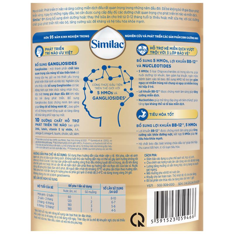 Combo 2 hộp sữa bột Similac 5G 0+ 380g (0 - 12 tháng) 32