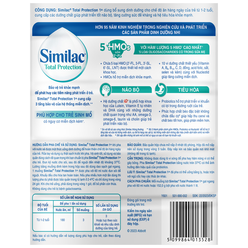 Combo 2 sữa bột Similac Total Protection 1+ 800g (1 - 2 tuổi) - Giao bao bì ngẫu nhiên 8