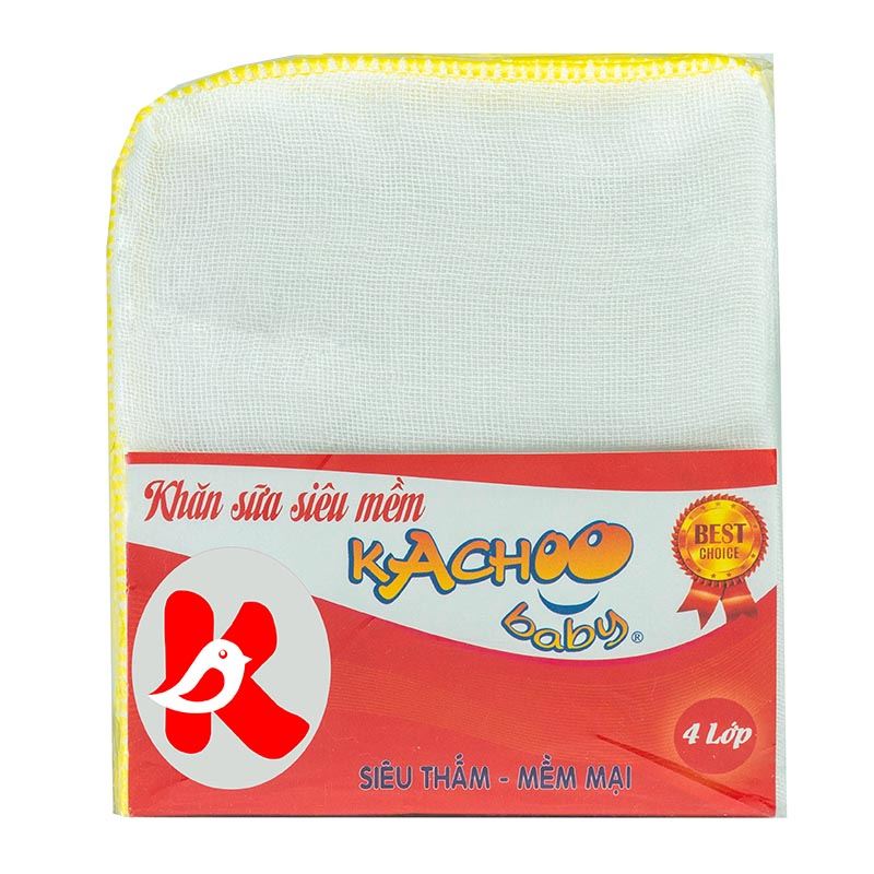 Set 10 cái khăn sữa cotton KACHOOBABY 4 lớp 24x28 cm - Màu ngẫu nhiên 10