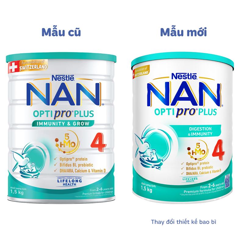 Combo 2 sữa bột NAN Optipro Plus số 4 1.5 kg (2 - 6 tuổi) - Giao bao bì ngẫu nhiên 2