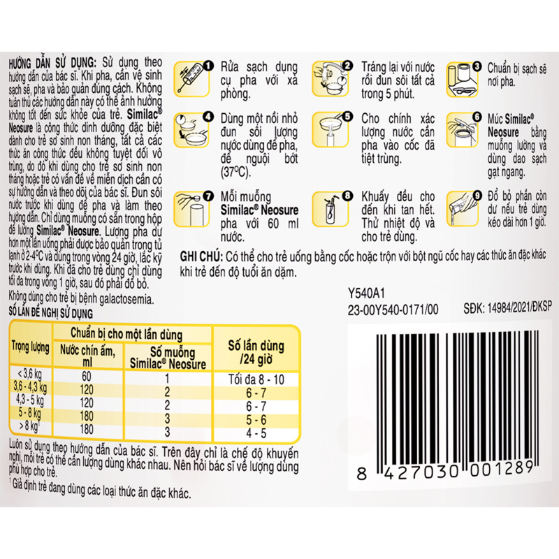 Combo 2 sữa bột Similac Neosure 370g (0 - 12 tháng) dành cho trẻ sinh non, nhẹ cân 4
