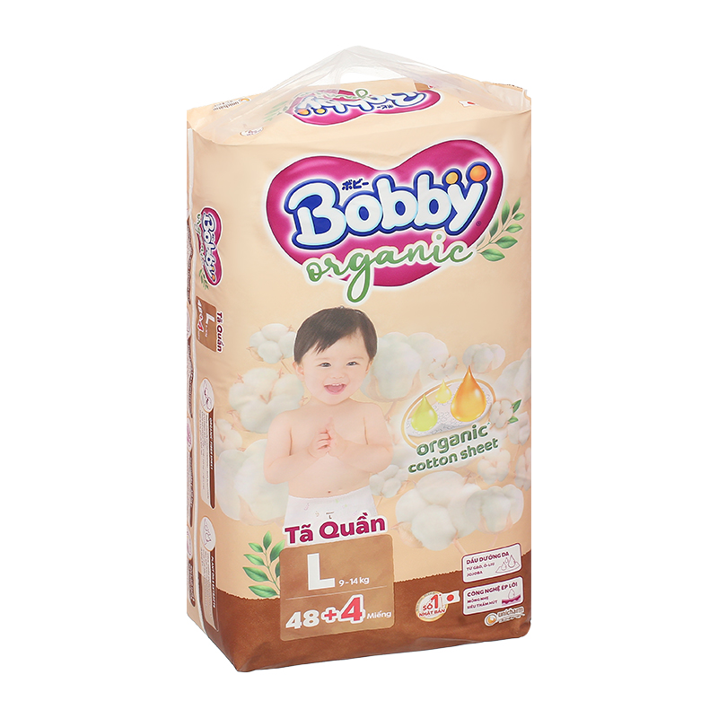 Tã quần Bobby Organic size L 48 + 4 miếng (9 - 14 kg) 18